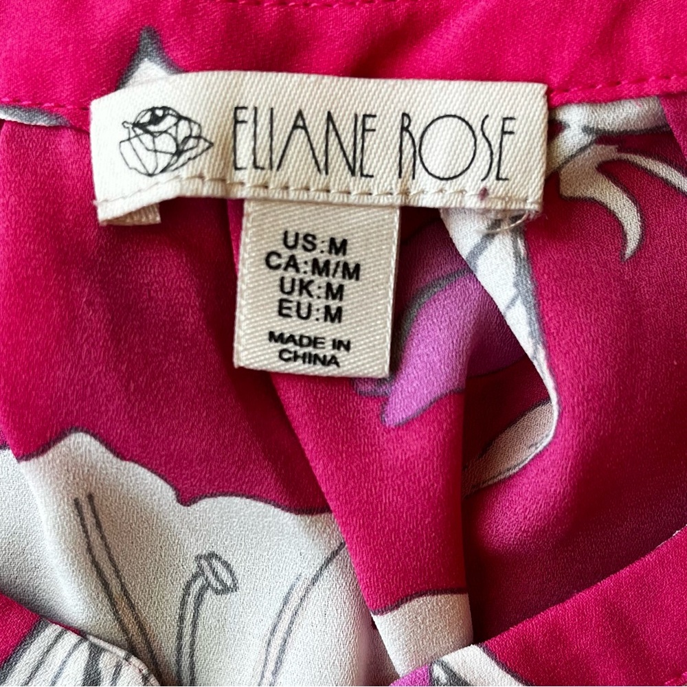 Elaine Rose Women’s Sleeveless High Low Pink Floral Blouse Size Medium - Picture 3 of 6